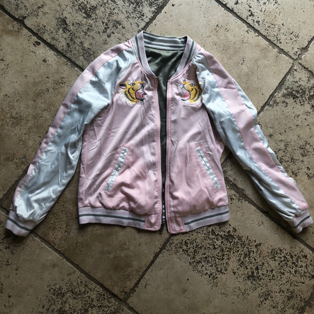 REVERSIBLE tiger bomber jacket